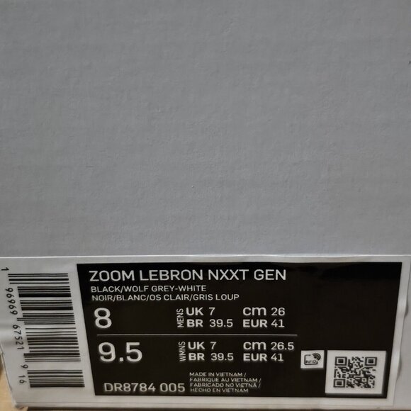 Nike Zoom LeBron NXXT Gen Black Grey Basketball Shoe DR8784 005 Mens Size 8 - Picture 10 of 10